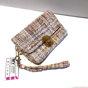 NWT My Tagalongs Tweed Boucle Clutch/Belt Bag - Multicolor